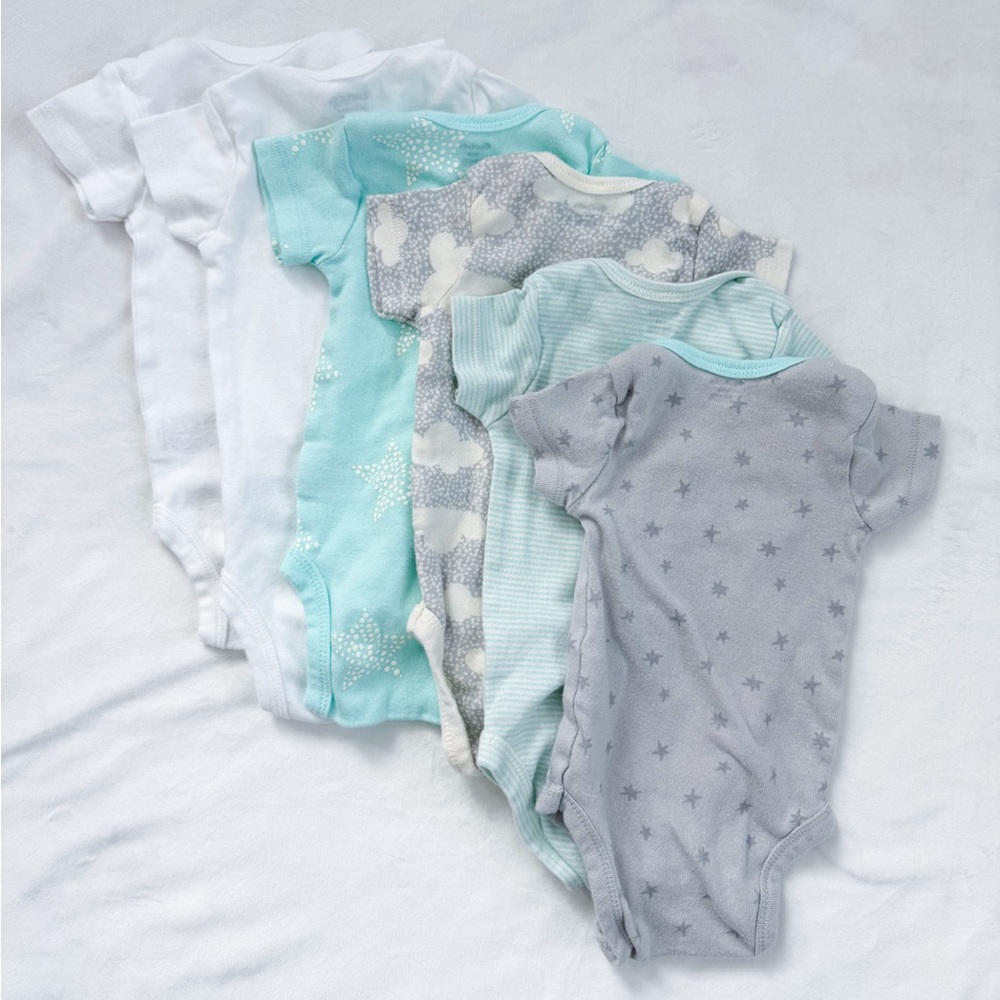 Gerber / Onesies Baby Short Sleeve Bodysuit Onesies 0-3 months - Lot of 6 - Picture 2 of 5